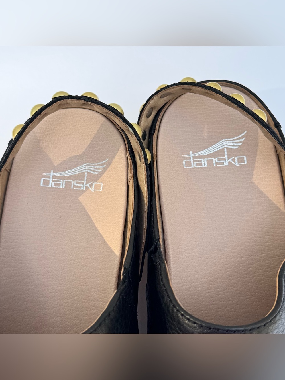 Dansko Black Leather Slingback Clogs Studded Strap EU 40 US 9.5-10 - Picture 4 of 10